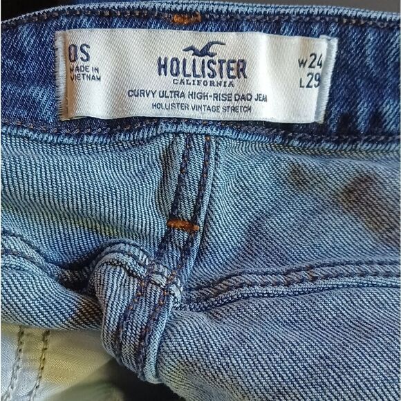 69654...Hollister Straight leg Jeans Size 0S, W24 W29, 10"Rise - Picture 6 of 6